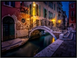 Włochy, Most, Kanał, Domy, Wenecja